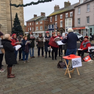 Carols outside Brackley Town Hall December 2021